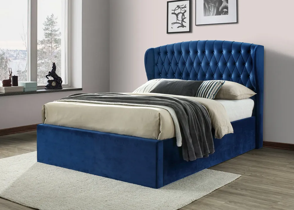 Bedmaster Warwick Wing Velvet Ottoman Bed