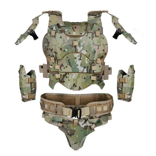 High Quality!Tactical Military Armor Fullbody Suit Set Outdoor Multi Detachable Vests for Hunting Airsoft Shooting CS Wargame Protective Equipment