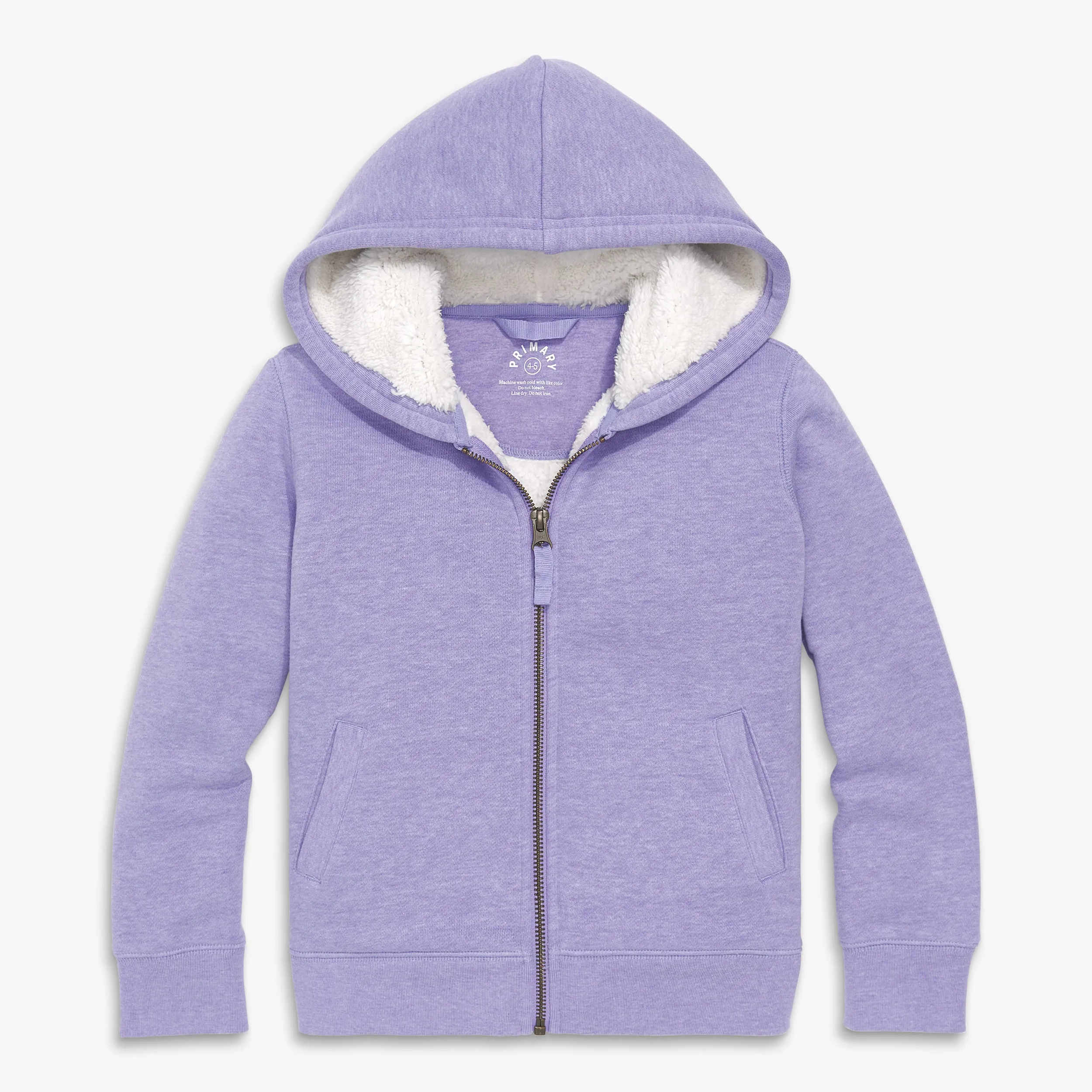 Kids teddy fleece-lined zip hoodie