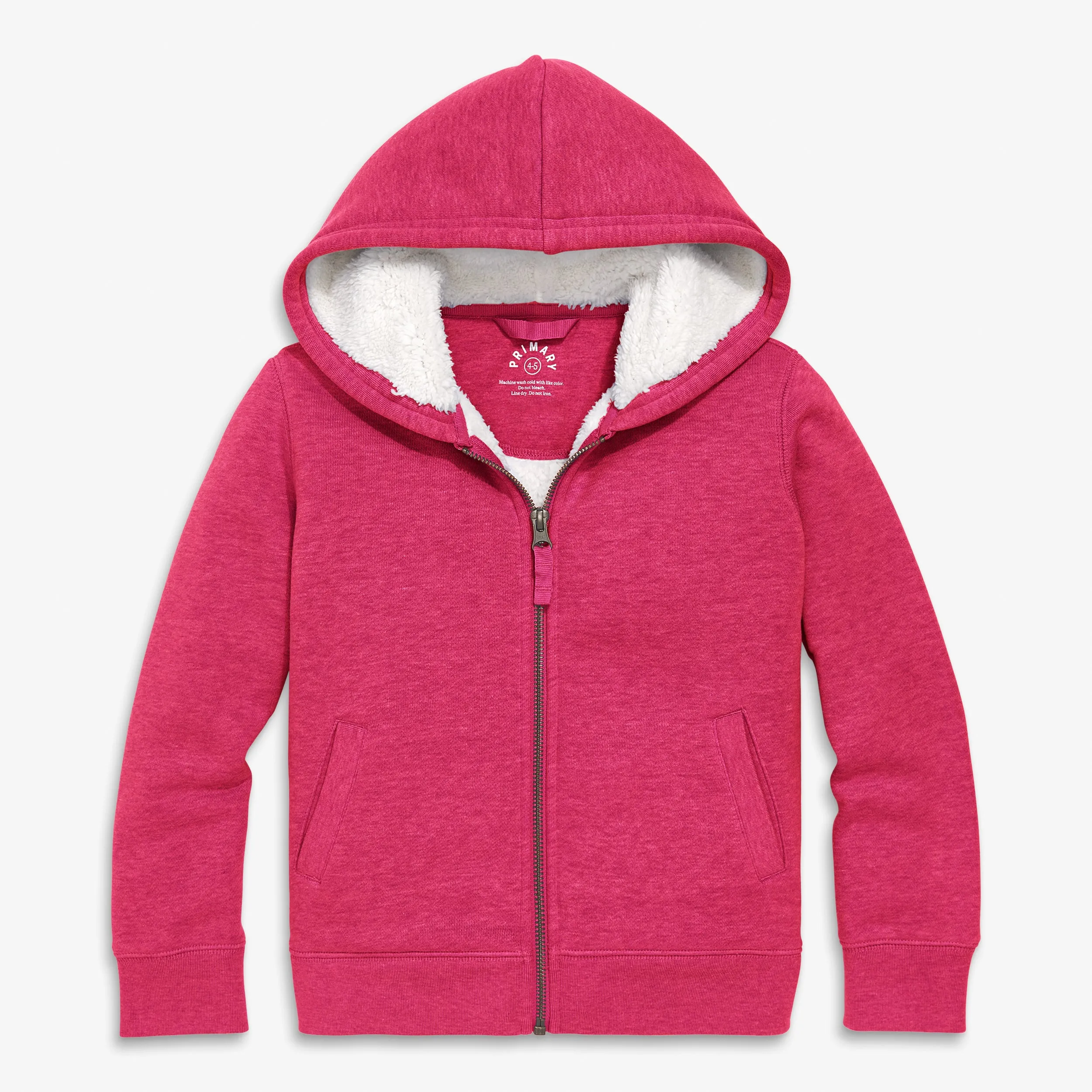 Kids teddy fleece-lined zip hoodie