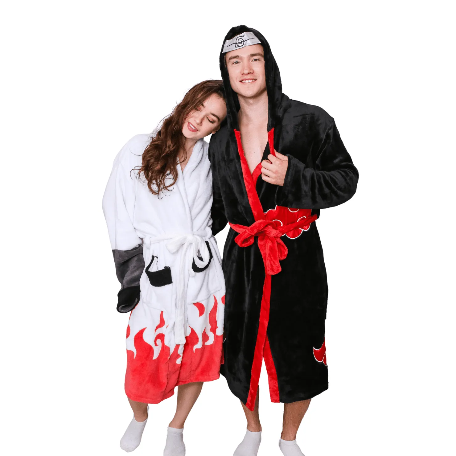 Naruto Shippuden Akatsuki Costume Bath Robe Fleece Anime Bathrobe