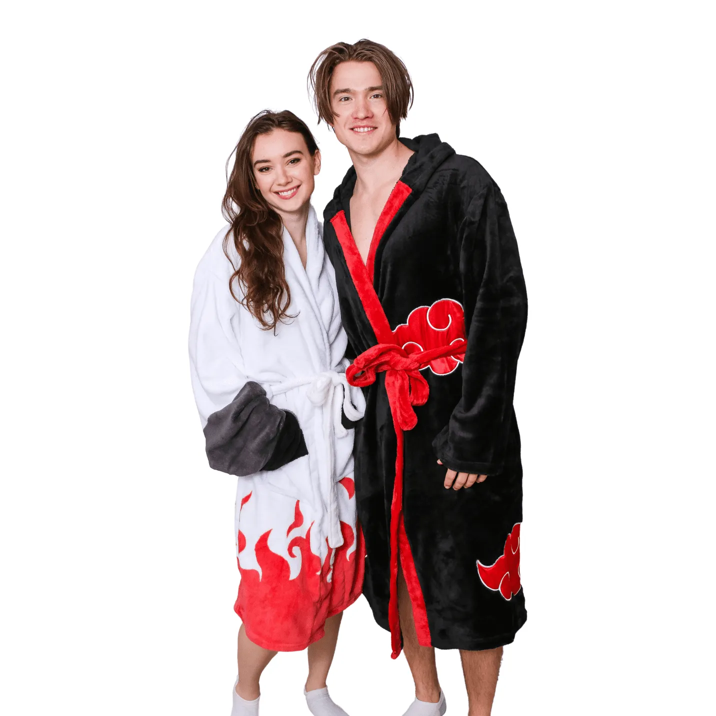 Naruto Shippuden Akatsuki Costume Bath Robe Fleece Anime Bathrobe