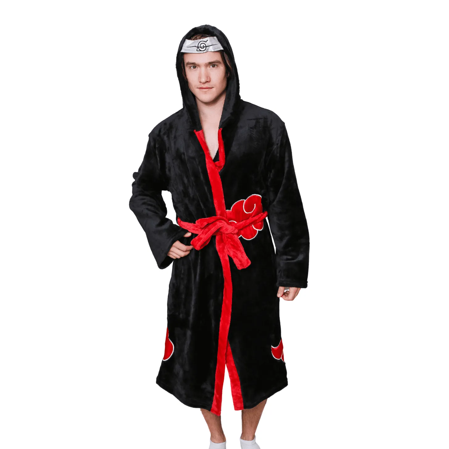 Naruto Shippuden Akatsuki Costume Bath Robe Fleece Anime Bathrobe