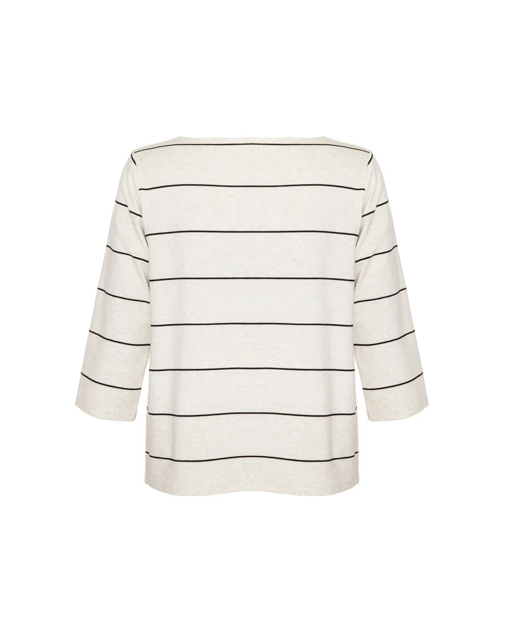 Relaxed Boat Neck Top- Ecru/Balloon
