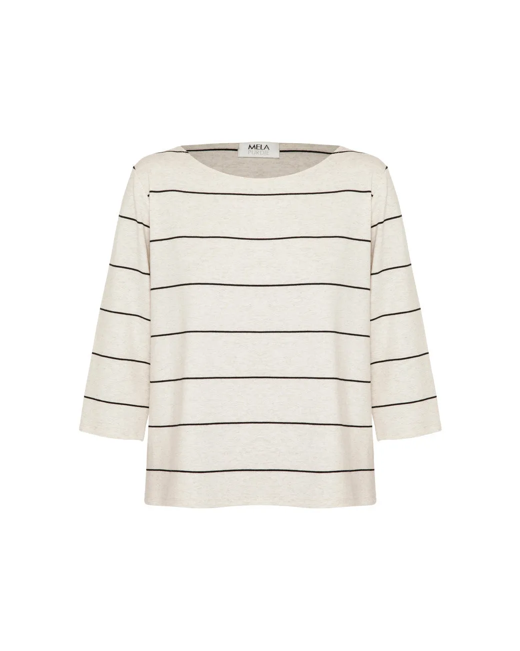 Relaxed Boat Neck Top- Ecru/Balloon