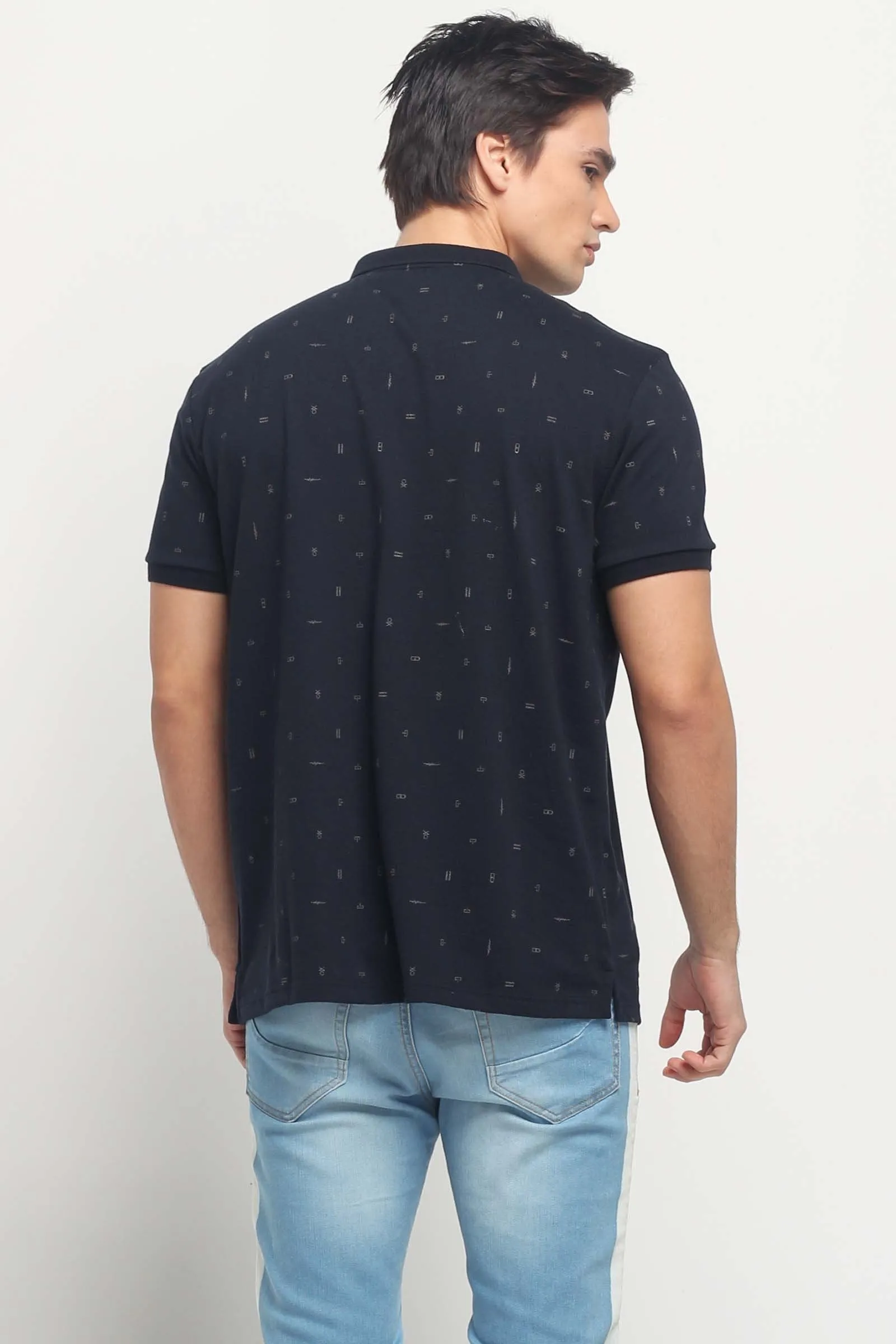 Relaxed Fit Polo Shirt With All-Over Print