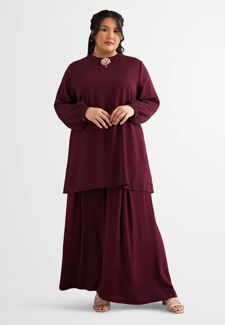Saba Elegant Front Pleat Wide Leg Pants