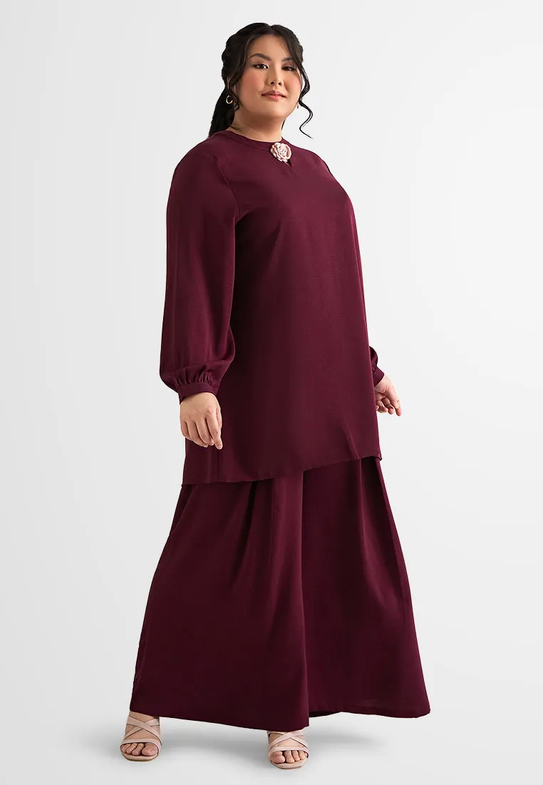 Saba Elegant Front Pleat Wide Leg Pants