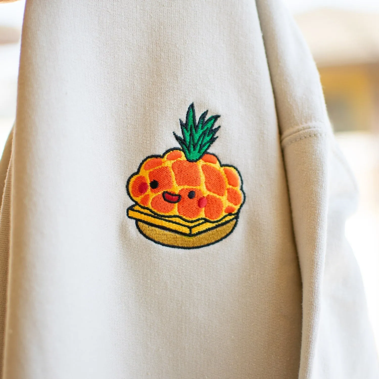 Tropical Pineapple Bun Embroidered Hoodie